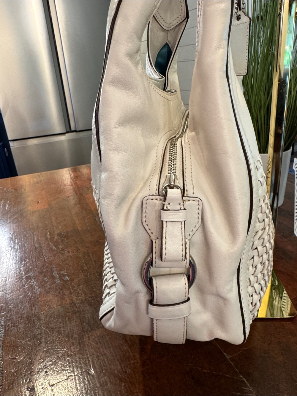 Coach Madison Woven Leather Maggie Shoulder Bag - Picture 6 of 16